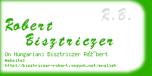 robert bisztriczer business card